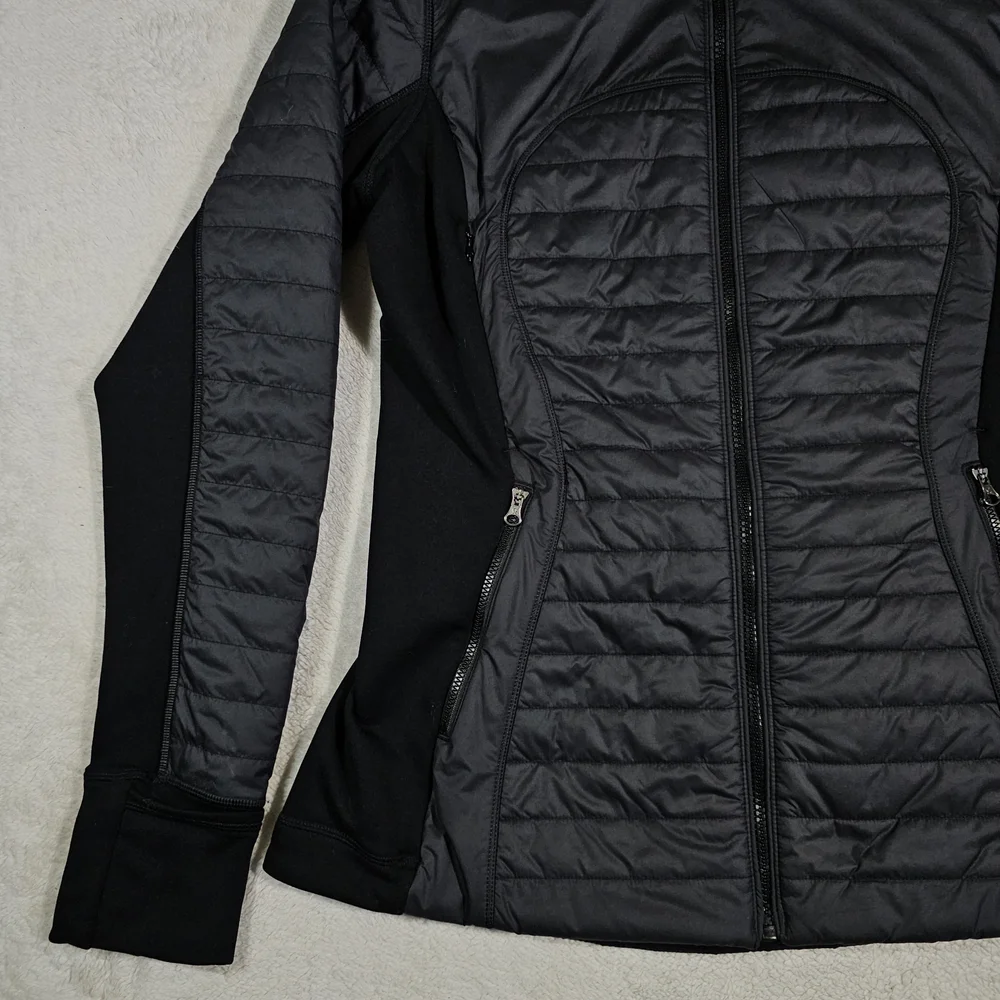 LULULEMON FIRST MILE QUILTED RUNNING Jacket Black Womens Size 10.